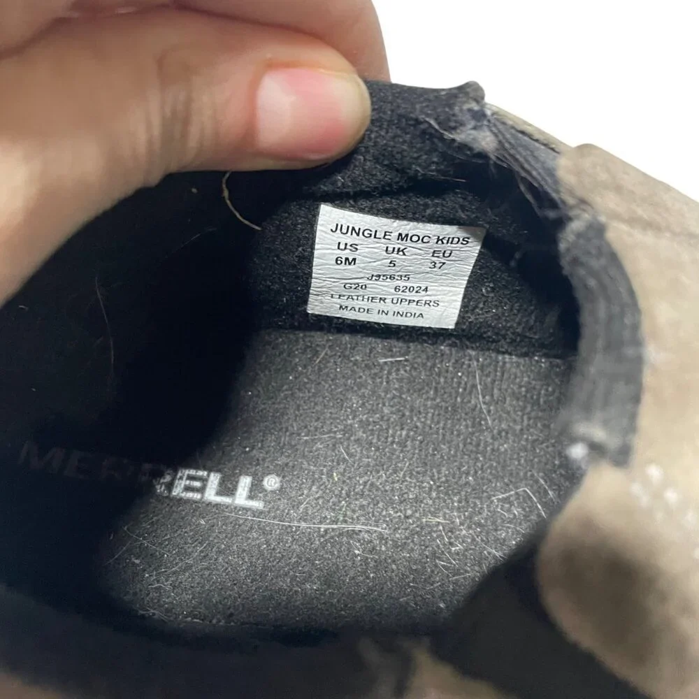 Merrell‎ Jungle Moc Kids Slip-On Shoes 6M Beige Suede Leather Upper